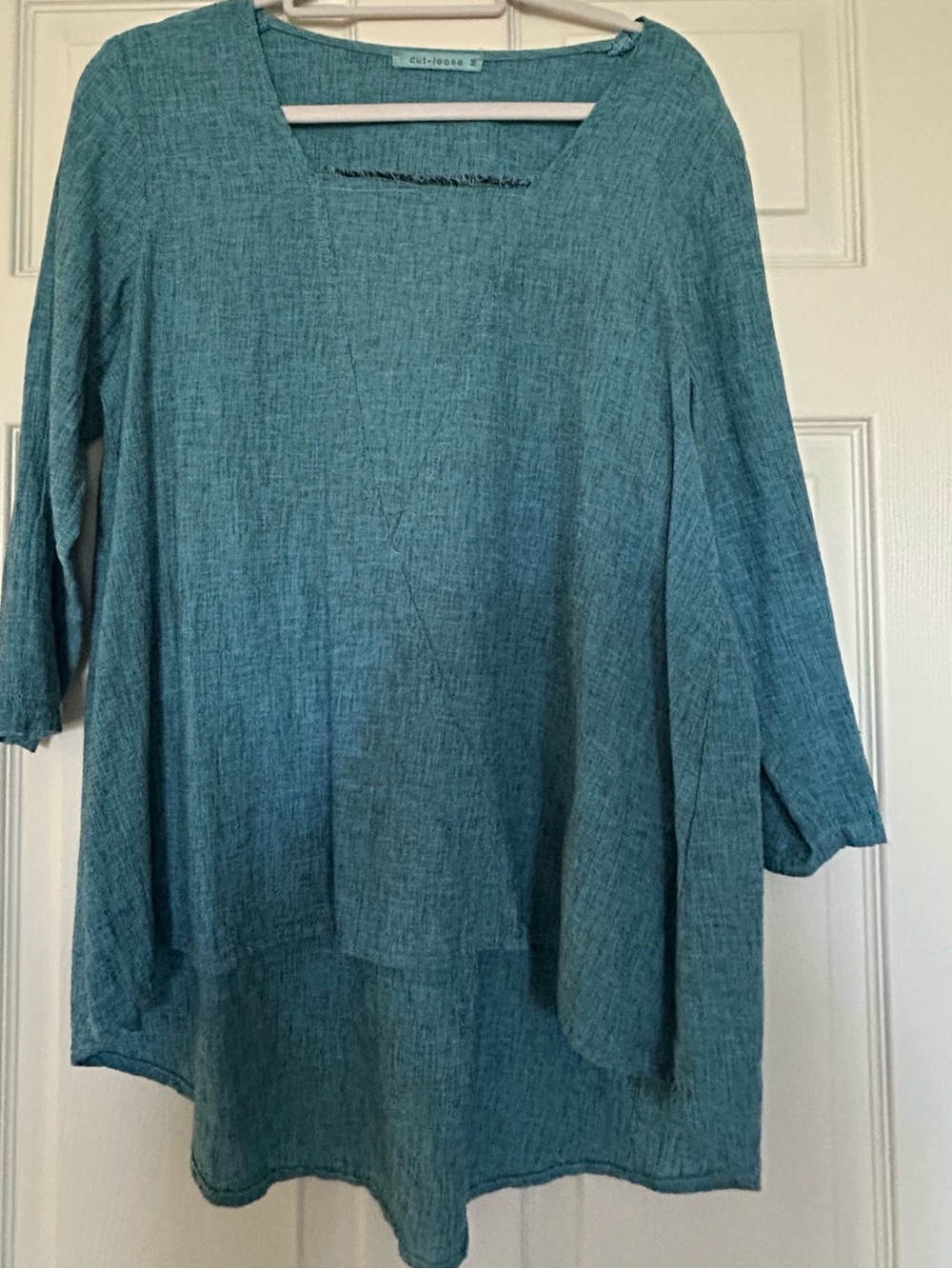 cut loose Teal Square-Neck A-Line Tunic